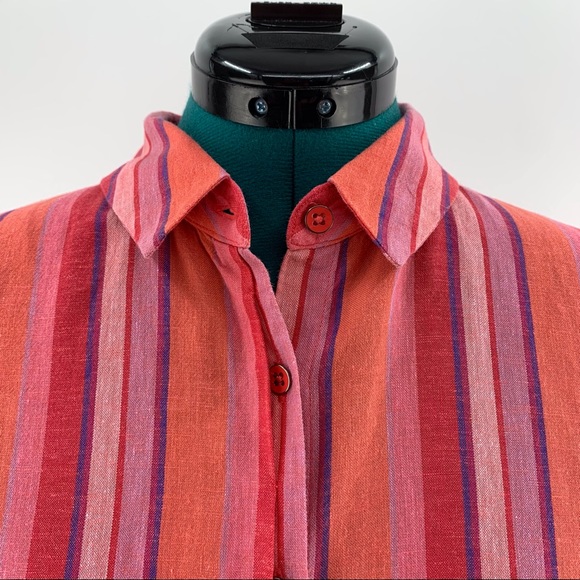 Cabi Tickled Pink Button Down Short Sleeve Shirt, #5977, Medium - Picture 2 of 16